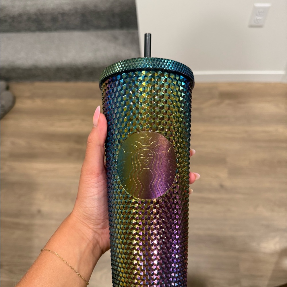 Starbucks Multicolor (Oil Slick) Studded Tumbler with Straw